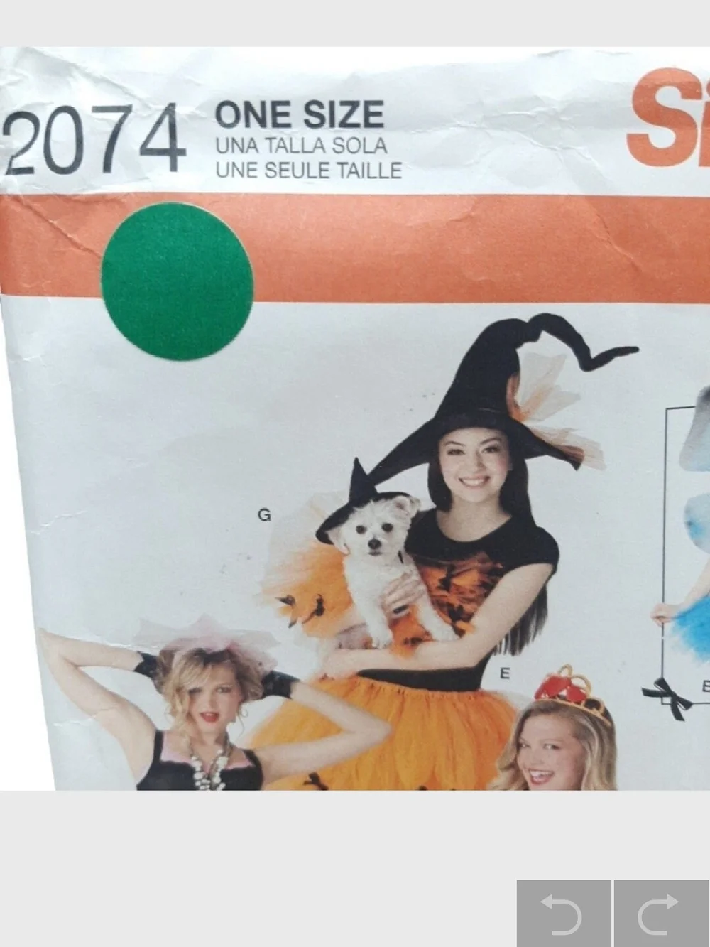 Simplicity 2074 No Sew Tutu Costume Pattern Misses & Dog Halloween